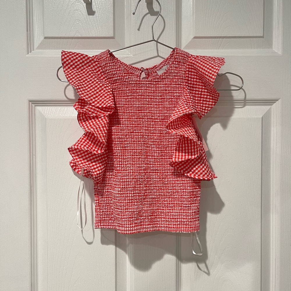 NWT C/MEO Collective Women's Pink and Red Crop Top - Picture 3 of 5